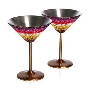 ❌SOLD❌Rare! Kurt Geiger - Wonka x Kurt Geiger London Stripe Martini Glasses